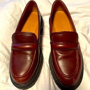J Crew Cherry Brown Loafers Size 9